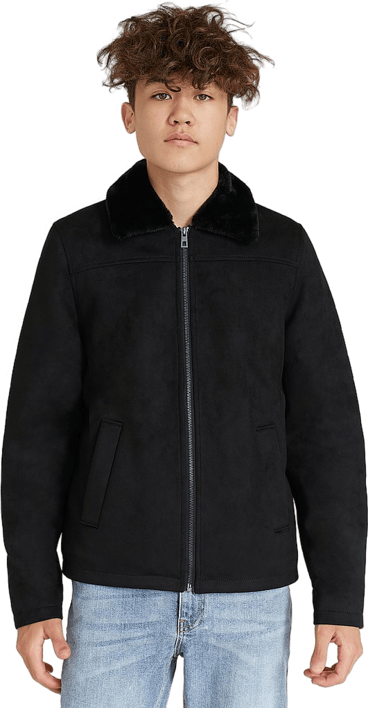 Teddy Fake Suede Jacket Black - Bild 3