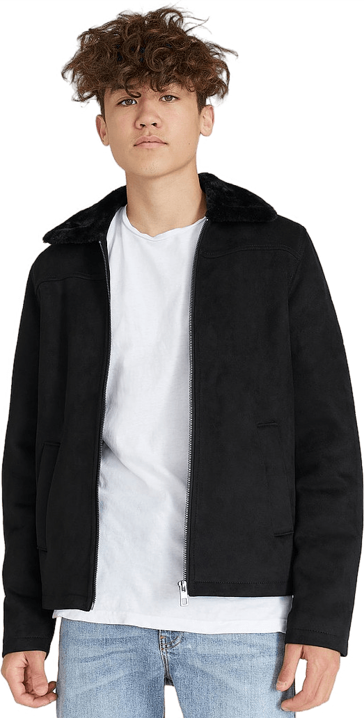 Teddy Fake Suede Jacket Black - Bild 6