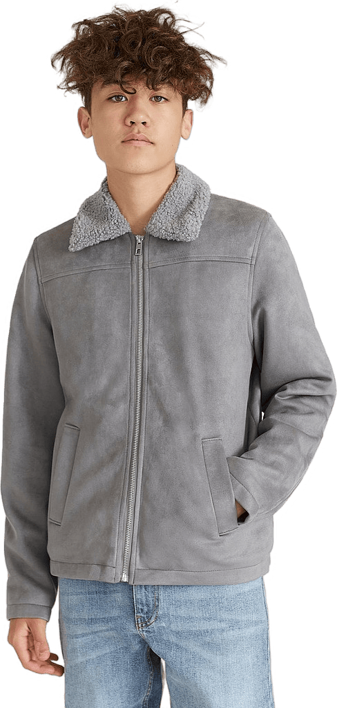 Teddy Fake Suede Jacket Grey - Bild 3