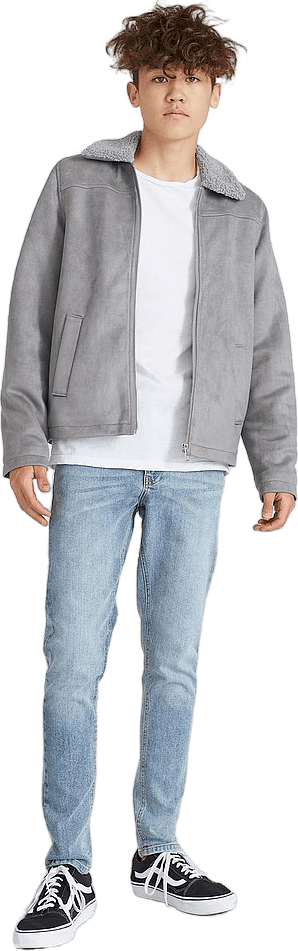 Teddy Fake Suede Jacket Grey - Bild 5