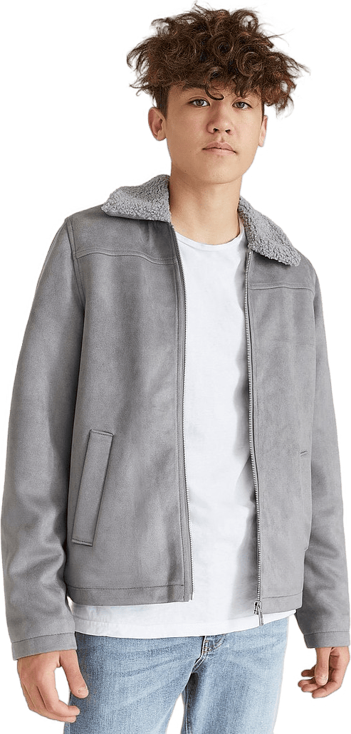 Teddy Fake Suede Jacket Grey - Bild 6
