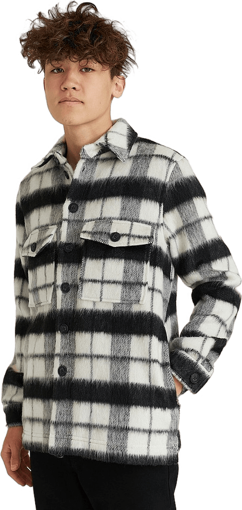 Checked Overshirt Black/white