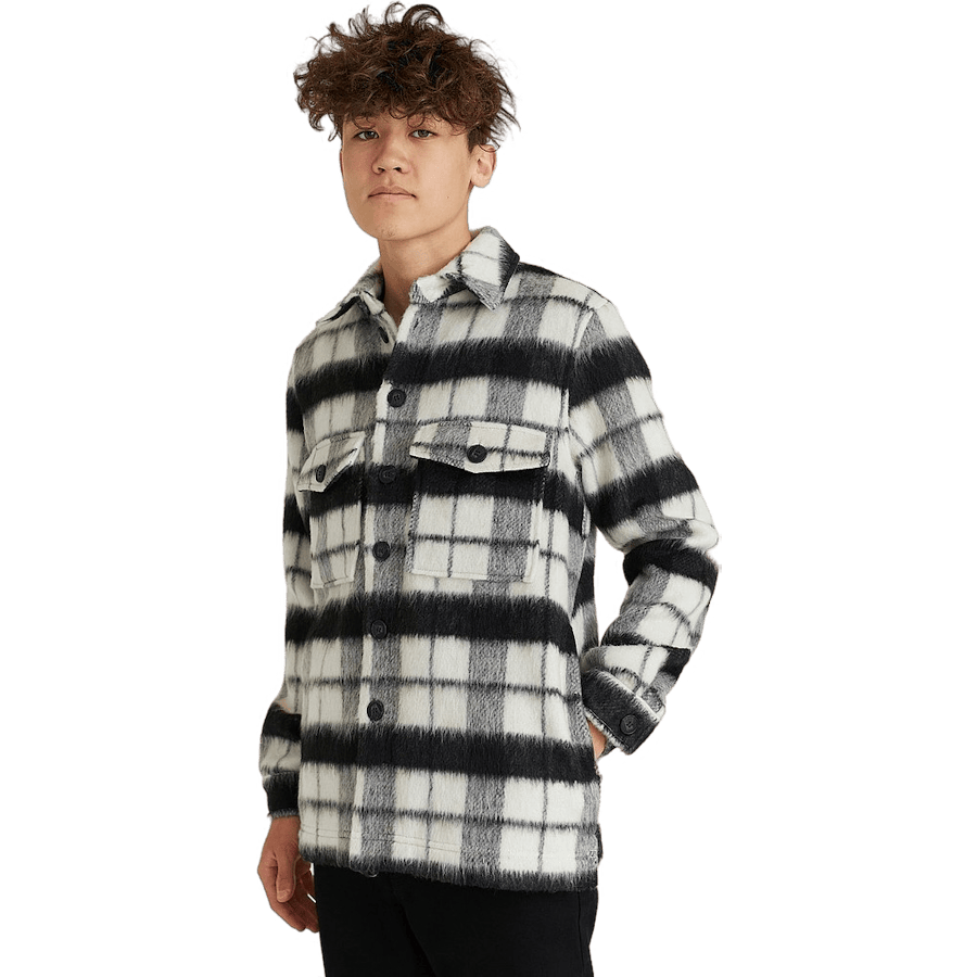 Checked Overshirt Black/white