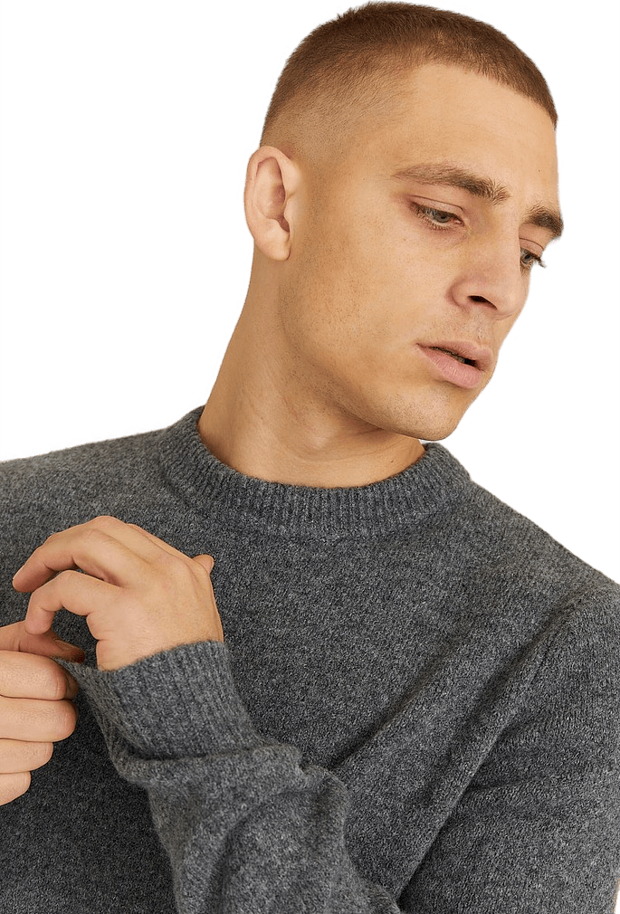 Woolblend Crew Dark Greymelange
