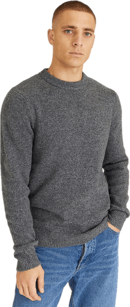 Woolblend Crew Dark Greymelange - Bild 5