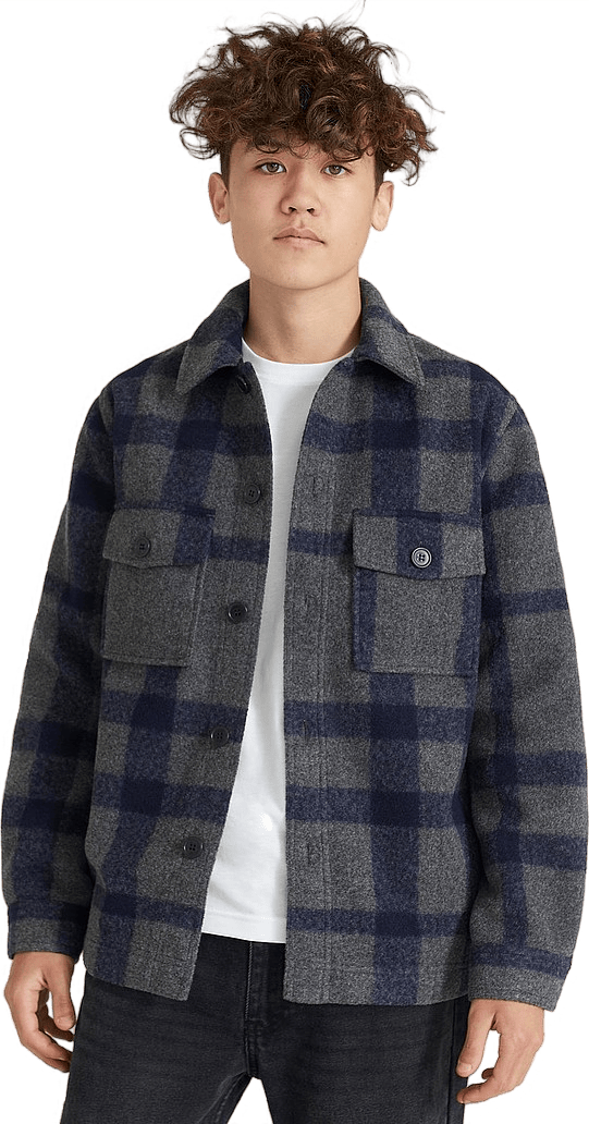 Studio Check Overshirt Grey/navy
