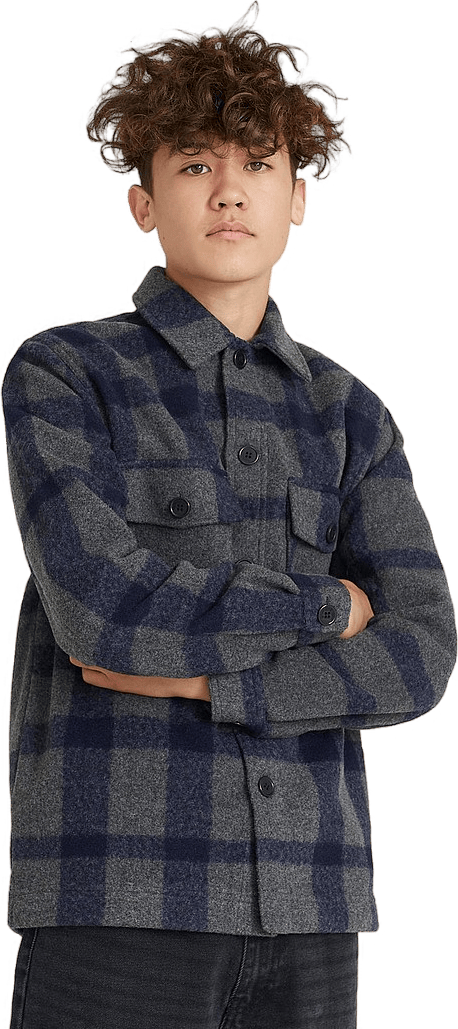 Studio Check Overshirt Grey/navy - Bild 3