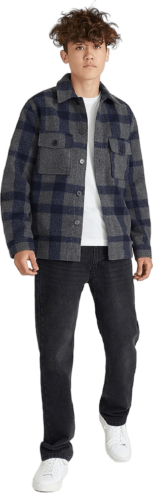 Studio Check Overshirt Grey/navy - Bild 5