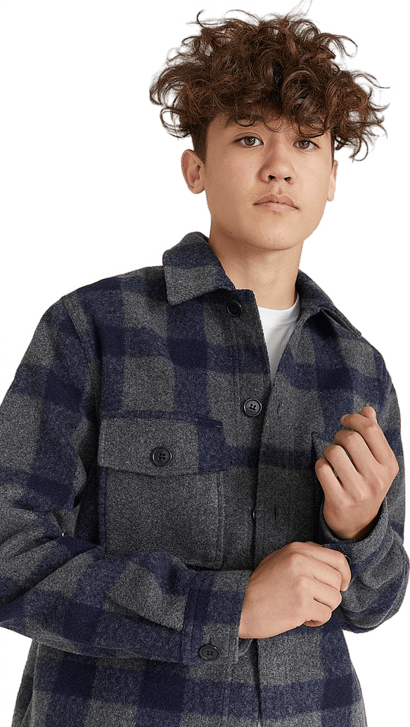 Studio Check Overshirt Grey/navy - Bild 6