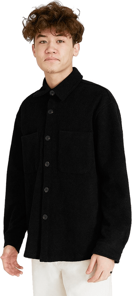 Relaxed Pile Overshirt Black
