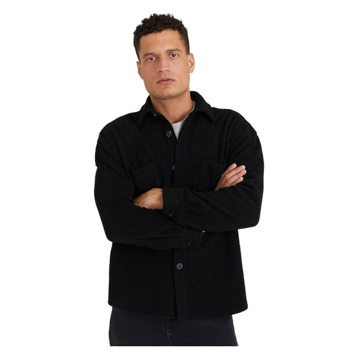 Studio Total Relaxed Pile Overshirt, Male, Klær, Skjorter, skjorter, Svart, XL