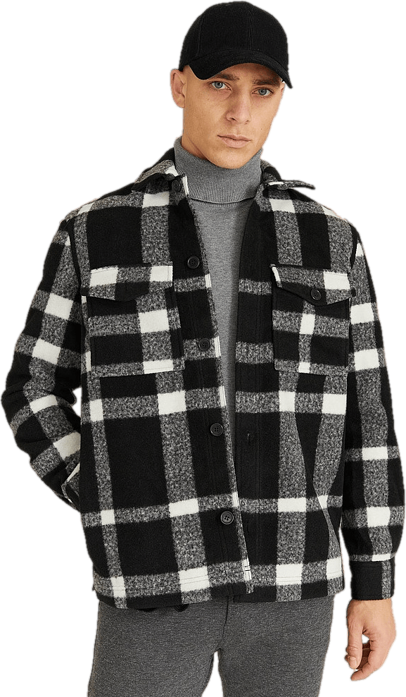 Studio Check Overshirt Black/white