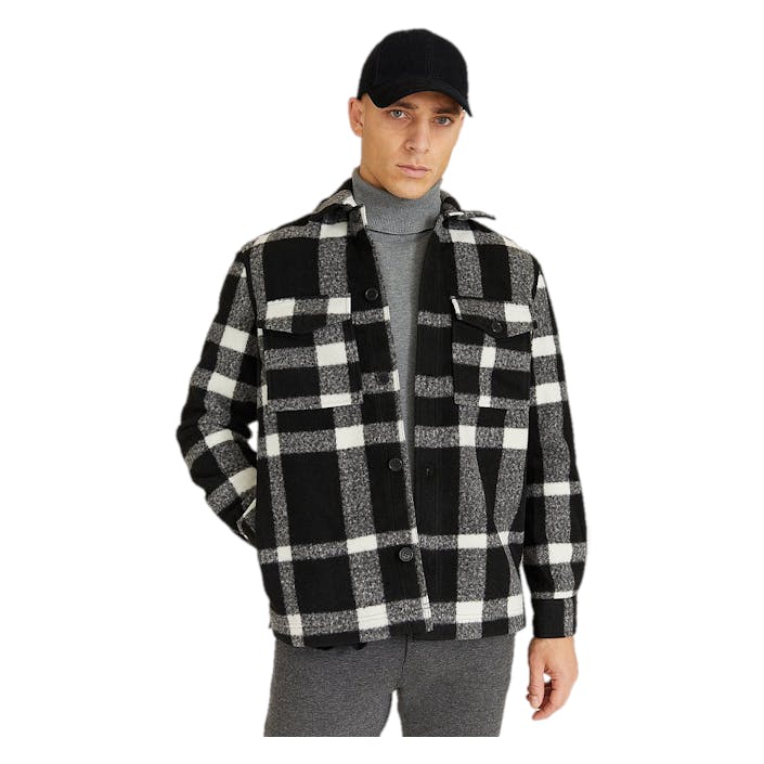 Studio Check Overshirt Black/white, Male, Klær, Skjorter, skjorter, Flerfarget, M