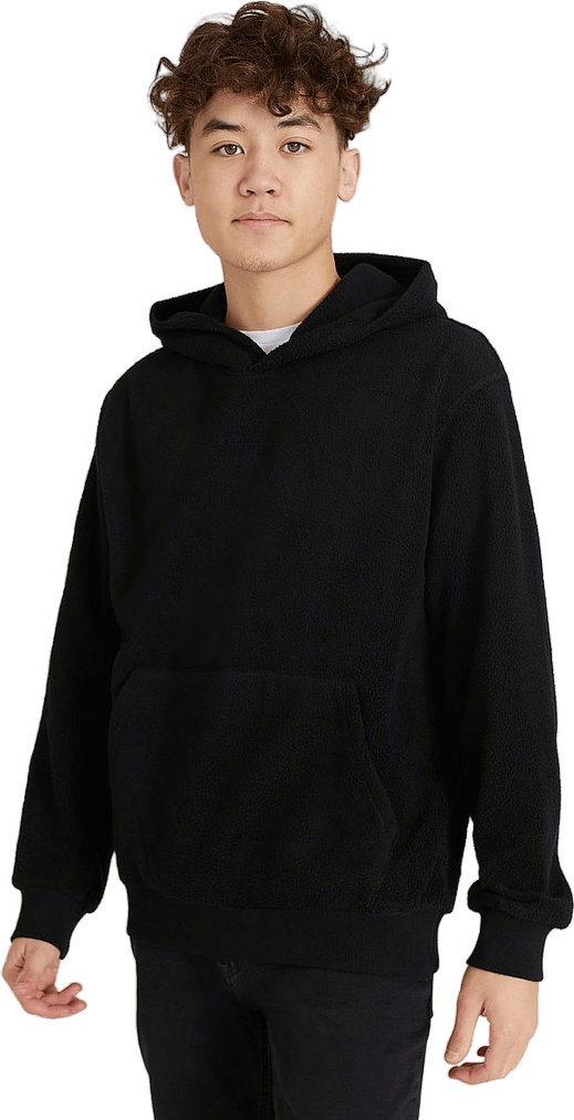 Soft Pile Hoodie Black