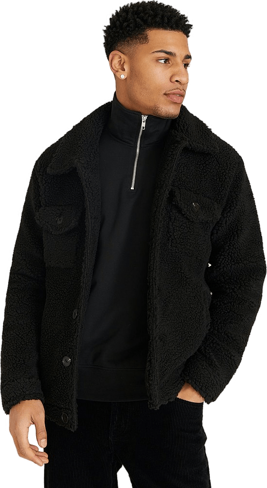 Studio Total Studio Total Trucker Jacket Pile, Male, Ropa, chaquetas, chaquetas, Negro, XL