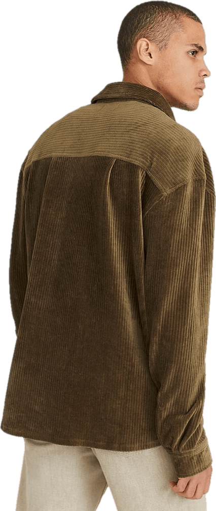 Relaxed Soft Cord Overshirt Khaki - Bild 2