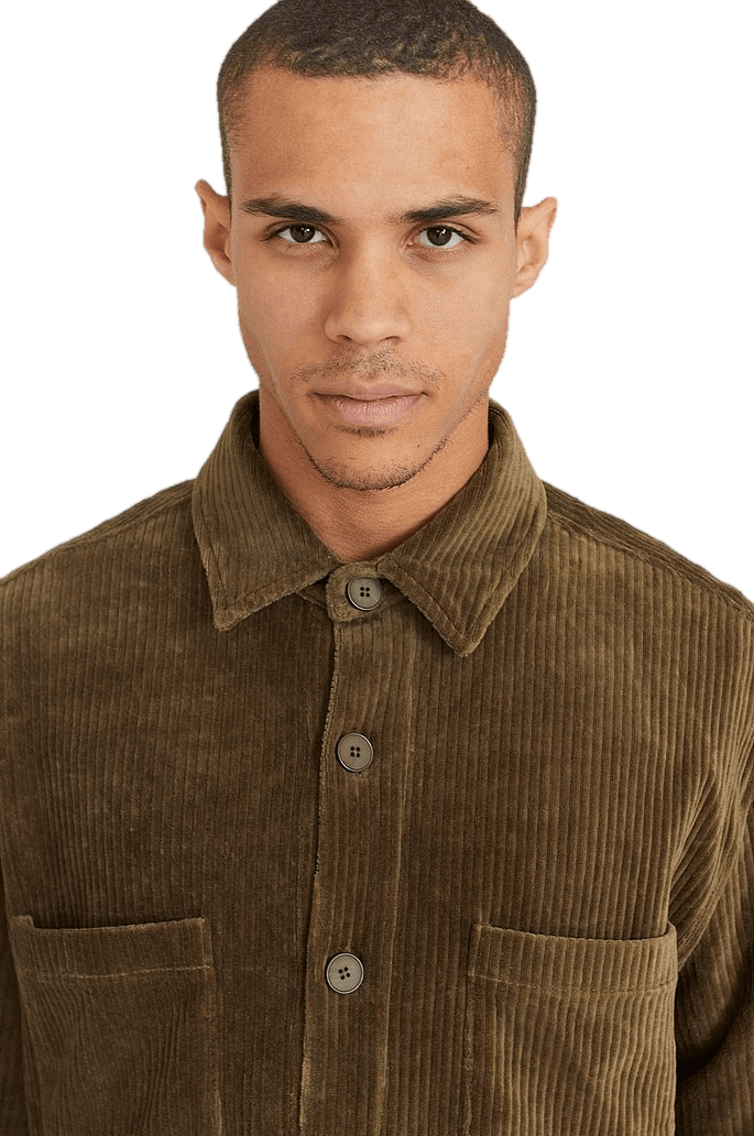 Relaxed Soft Cord Overshirt Khaki - Bild 3