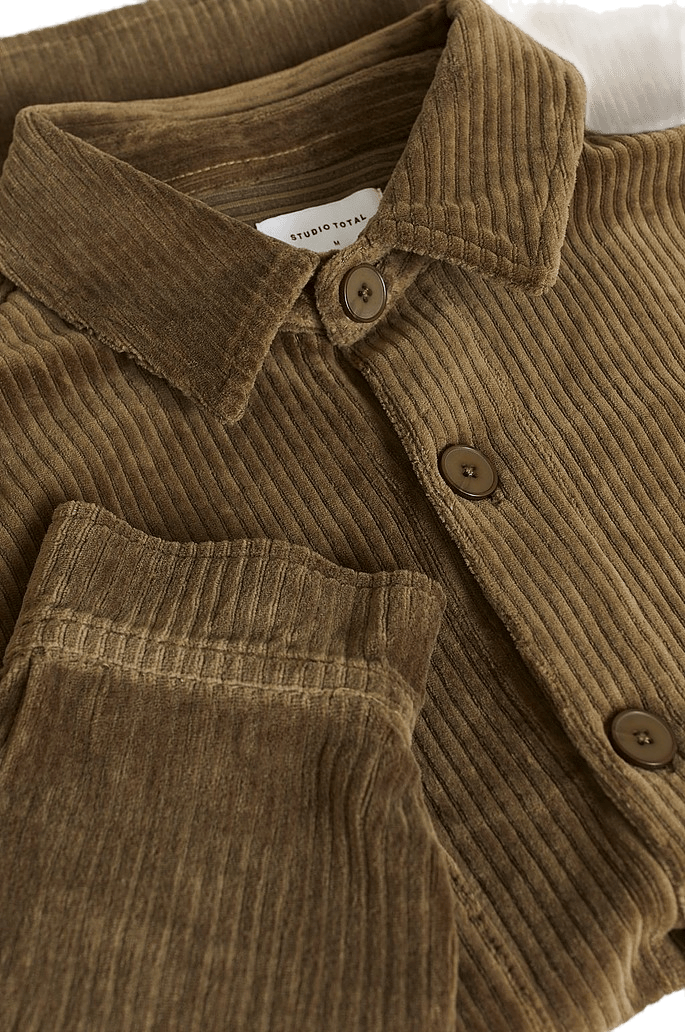 Relaxed Soft Cord Overshirt Khaki - Bild 4