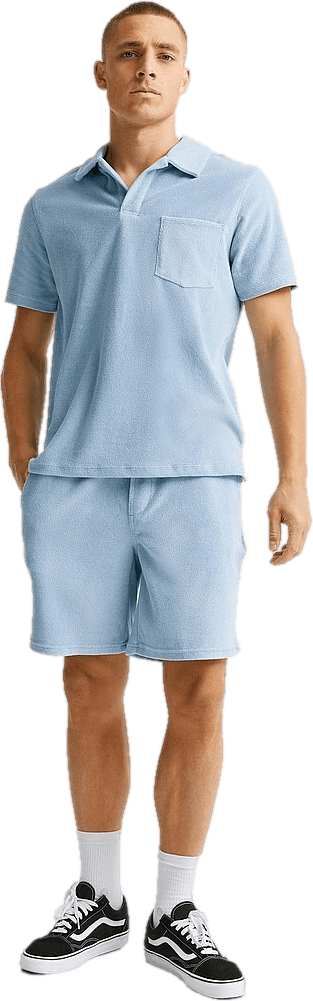 Studio Total Studio Total Terry Open Collar Sunbleached, Male, Odevy, Tops, polokošele, Modrá, S