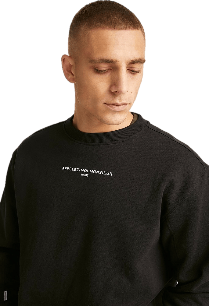 Studio Total Studio Total Appelez Crew, Male, Kläder, hoodies och sweatshirts, tröjor, Svart, L