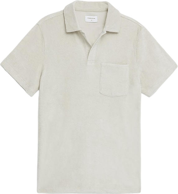 Terry Open Collar Sand, Unisex, Odevy, Tops, polokošele, Biely, 170