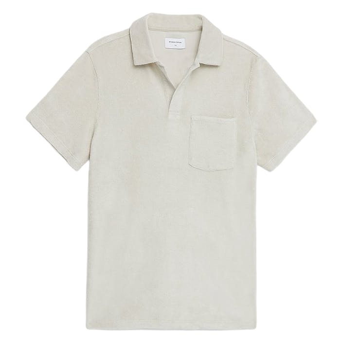 Terry Open Collar Sand, Unisex, Odevy, Tops, polokošele, Biely, 170