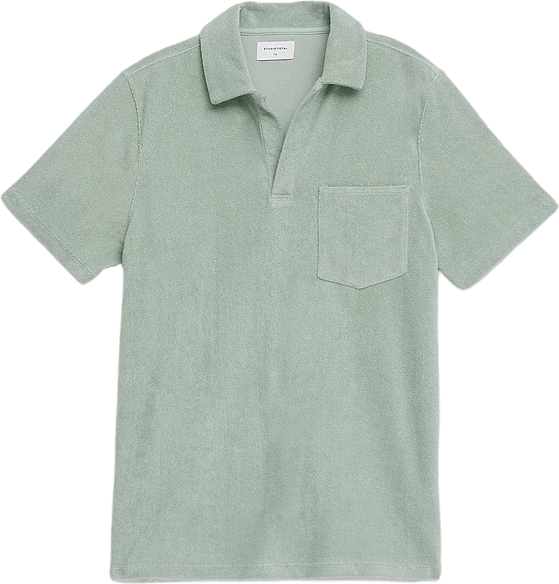 Terry Open Collar Dk Mint, Unisex, Odevy, Tops, polokošele, 170