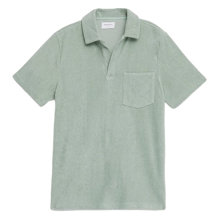 Terry Open Collar Dk Mint, Unisex, Odevy, Tops, polokošele, 170