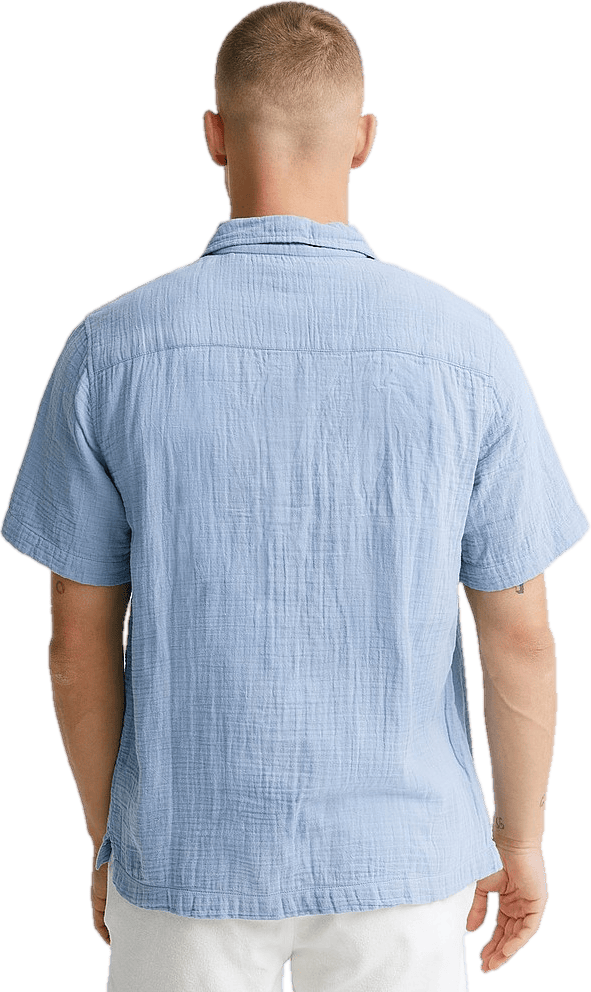 Soft Half Placket Shirt Lt Blue