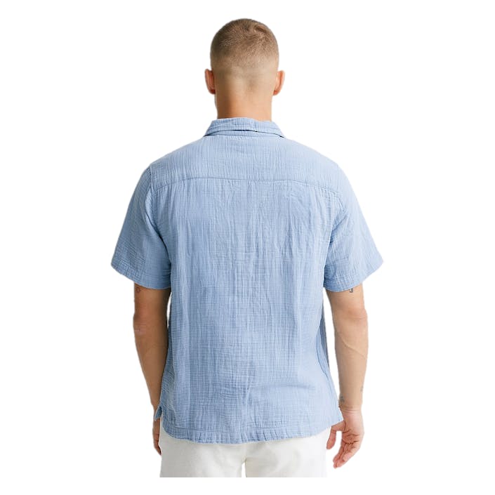 Soft Half Placket Shirt Lt Blue, Male, Klær, Skjorter, skjorter, Blå, S