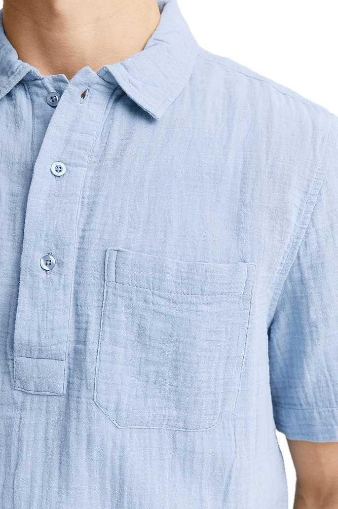 Soft Half Placket Shirt Lt Blue - Bild 2