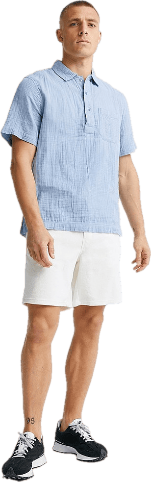 Soft Half Placket Shirt Lt Blue - Bild 3