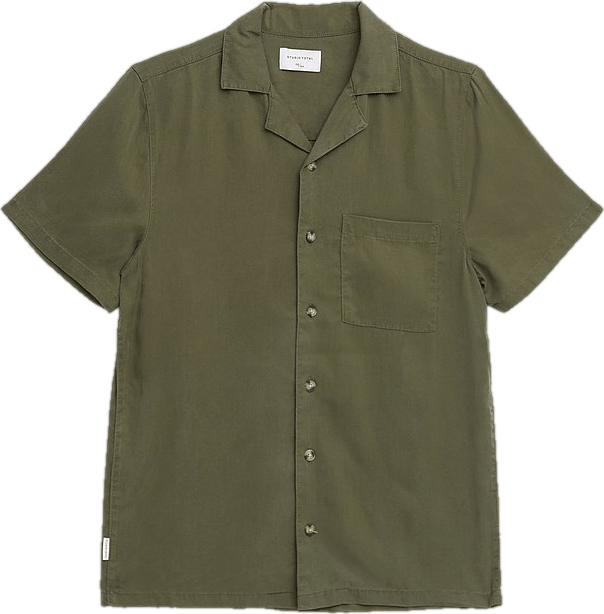 Icon Tencel Ss Olive, Unisex, Kläder, Skjortor, skjortor, Grön, 170