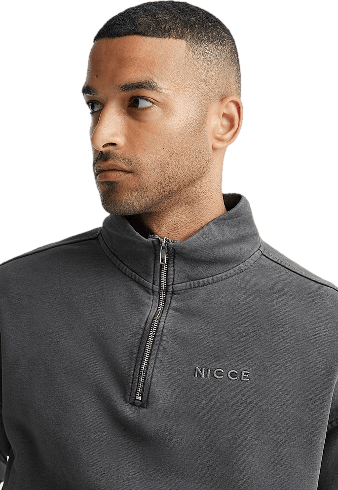 Garment Dye Mercury 1/4 Zip Sw Washed Black