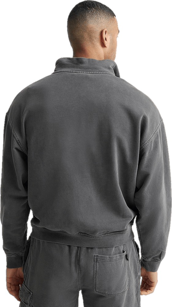 Garment Dye Mercury 1/4 Zip Sw Washed Black - Bild 2