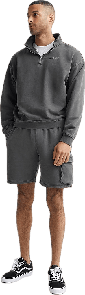 Garment Dye Mercury 1/4 Zip Sw Washed Black - Bild 3