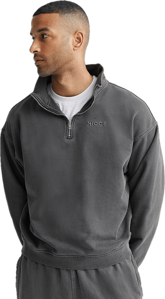 Garment Dye Mercury 1/4 Zip Sw Washed Black - Bild 4
