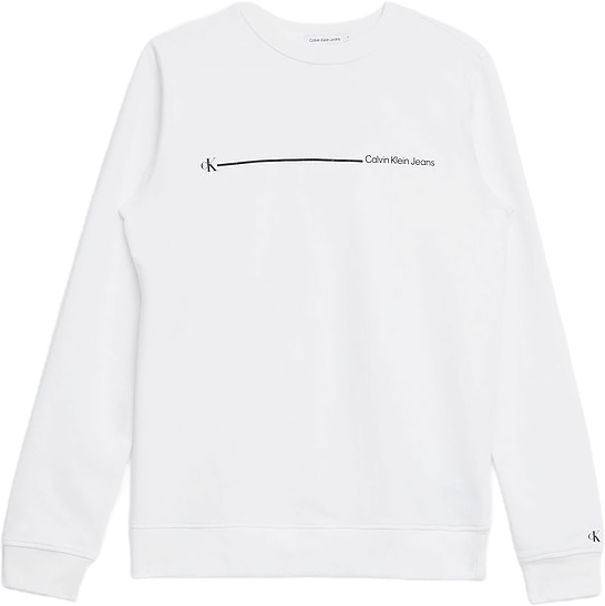 Raised Lined Logo Sweatshirt Yaf – Bright White