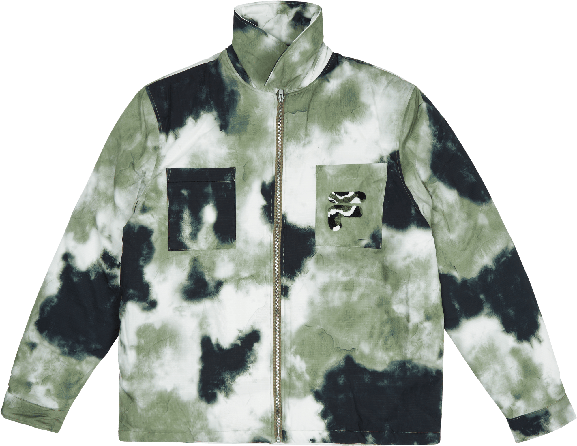 Cossonay Light Padded Jacket A Green Smoke Batic Aop