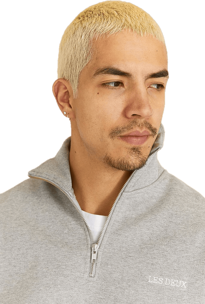 Diego Halfzip Sweatshirt Grey Melange/white