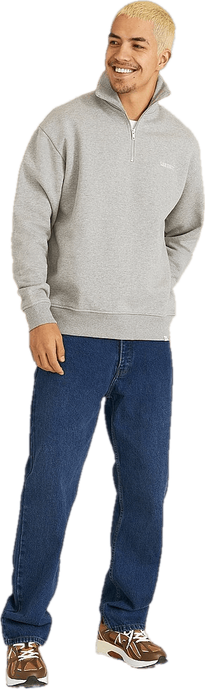 Diego Halfzip Sweatshirt Grey Melange/white - Bild 3