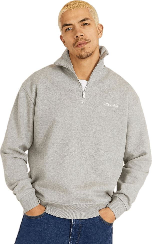 Diego Halfzip Sweatshirt Grey Melange/white - Bild 4