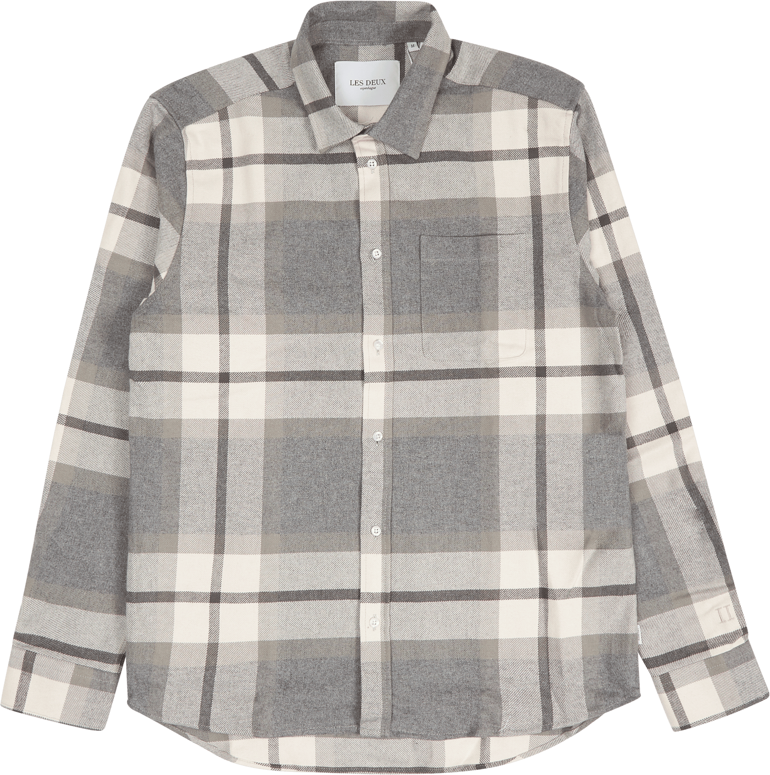 Les Deux Jeremy Check Flannel Shirt raven