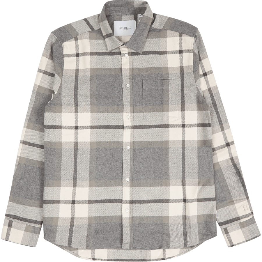 Les Deux Jeremy Check Flannel Shirt raven