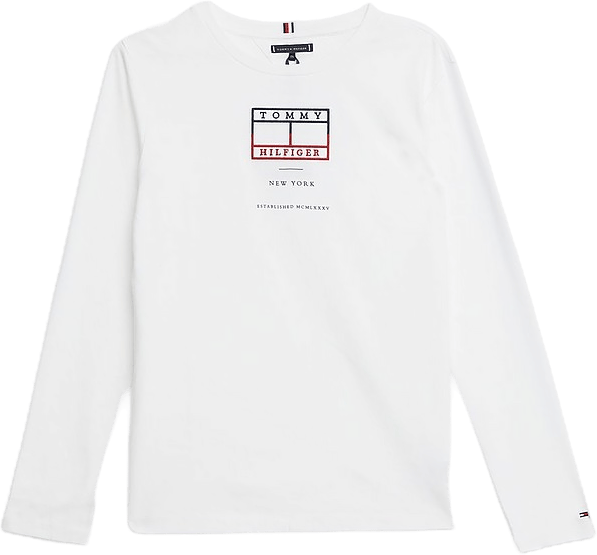 Embroidered Flag Tee L/s Ybr – White