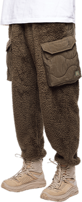Pile Fleece Quilted Pants Olive - Bild 4