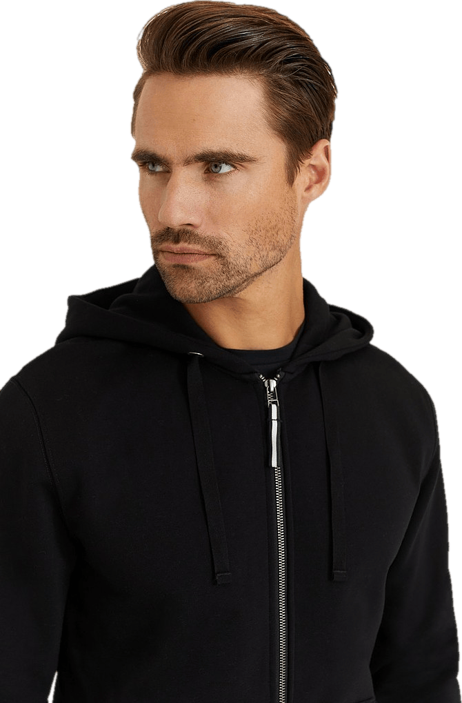 Centre Zip Hoodie Beauty, Male, Apparels, hoodies and sweatshirts, Black, L