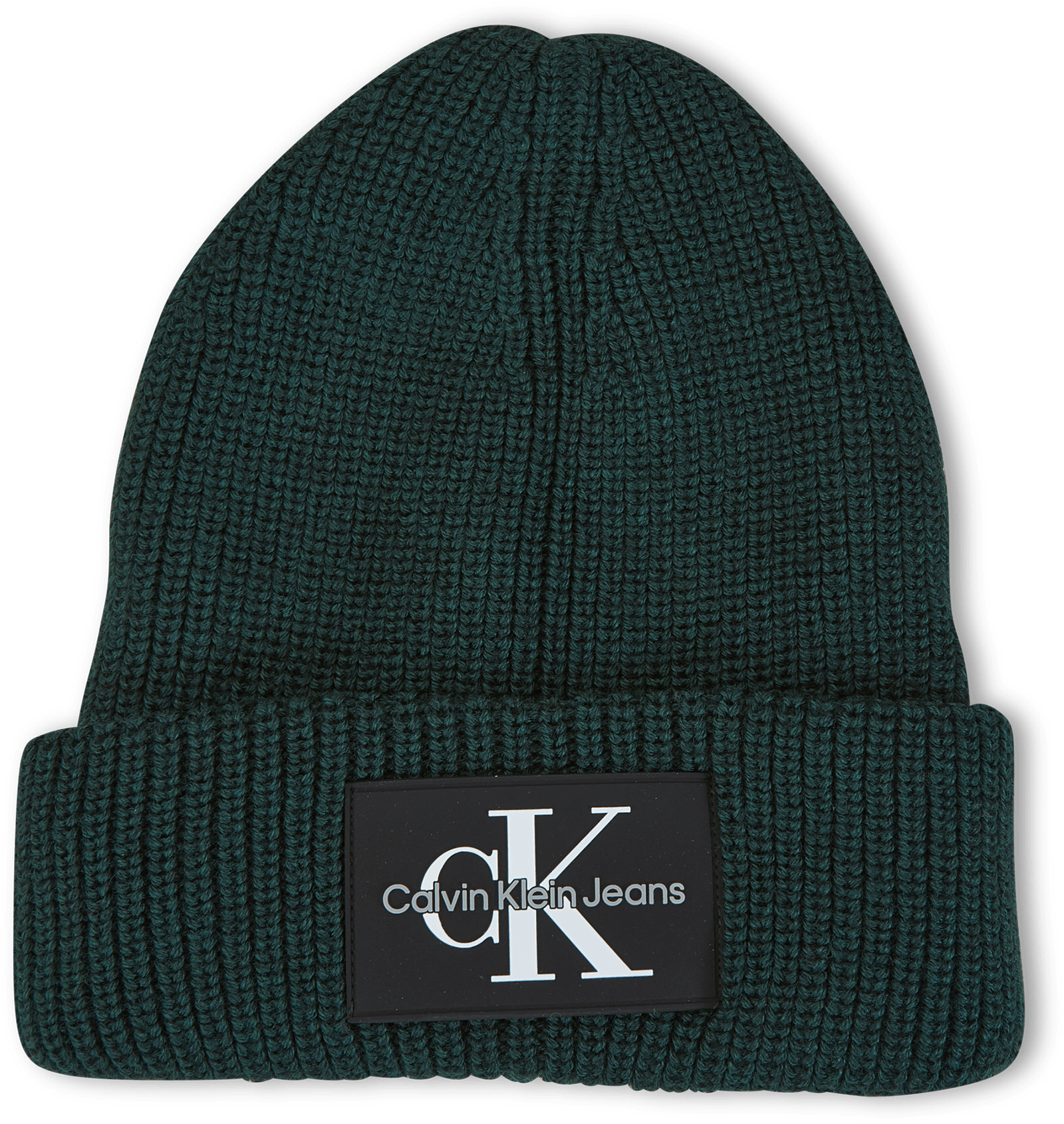 Monologo Patch Beanie L7e, Male, Apparels, Hats & Caps, Grey/Blue, ONESIZE