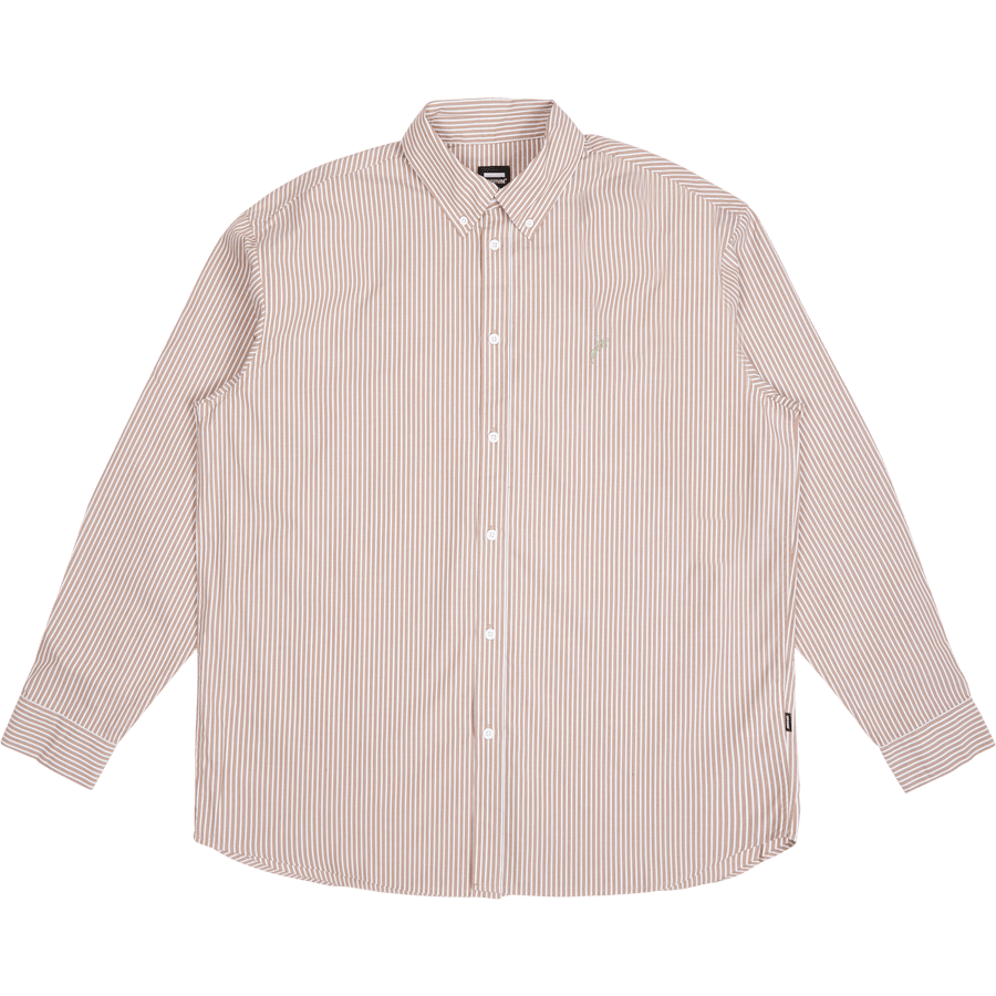 State Poplin Shirt Nougat Stripe Bloom