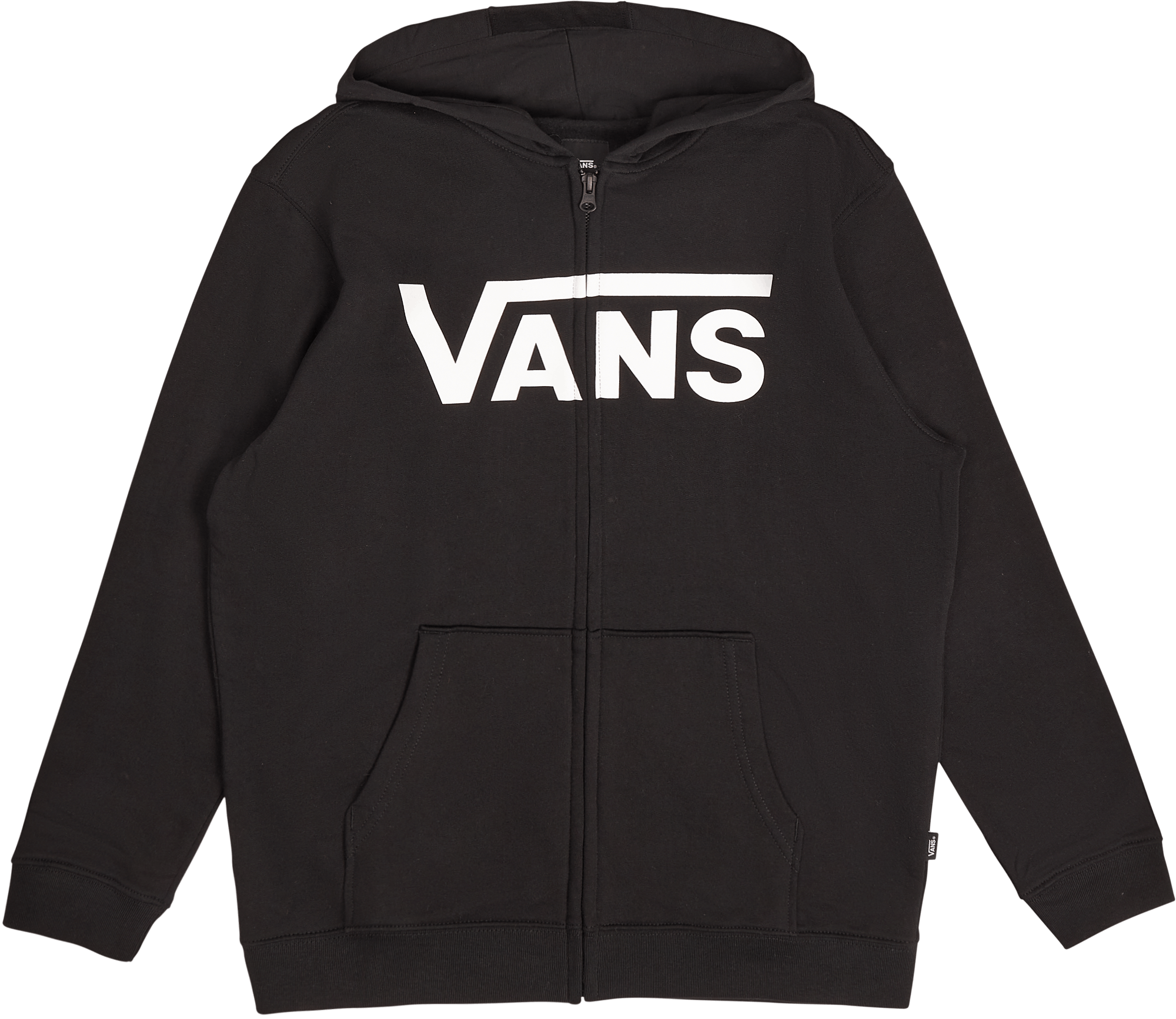 By Vans Classic Zip Hoodie Ii  Black/white, Unisex, Odevy, mikiny a mikiny, Čierna, 134/140